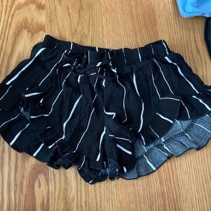 black and white shorts